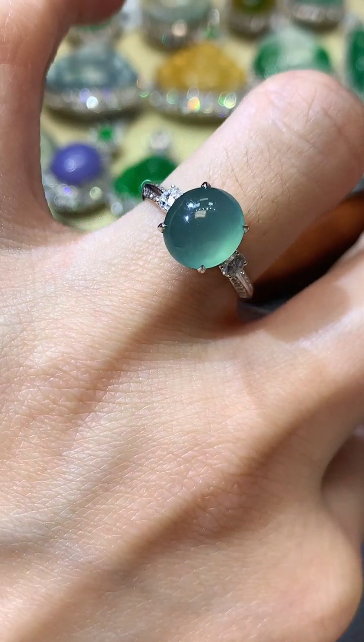 【闪购商品】翡翠戒指18K金镶嵌D15一件