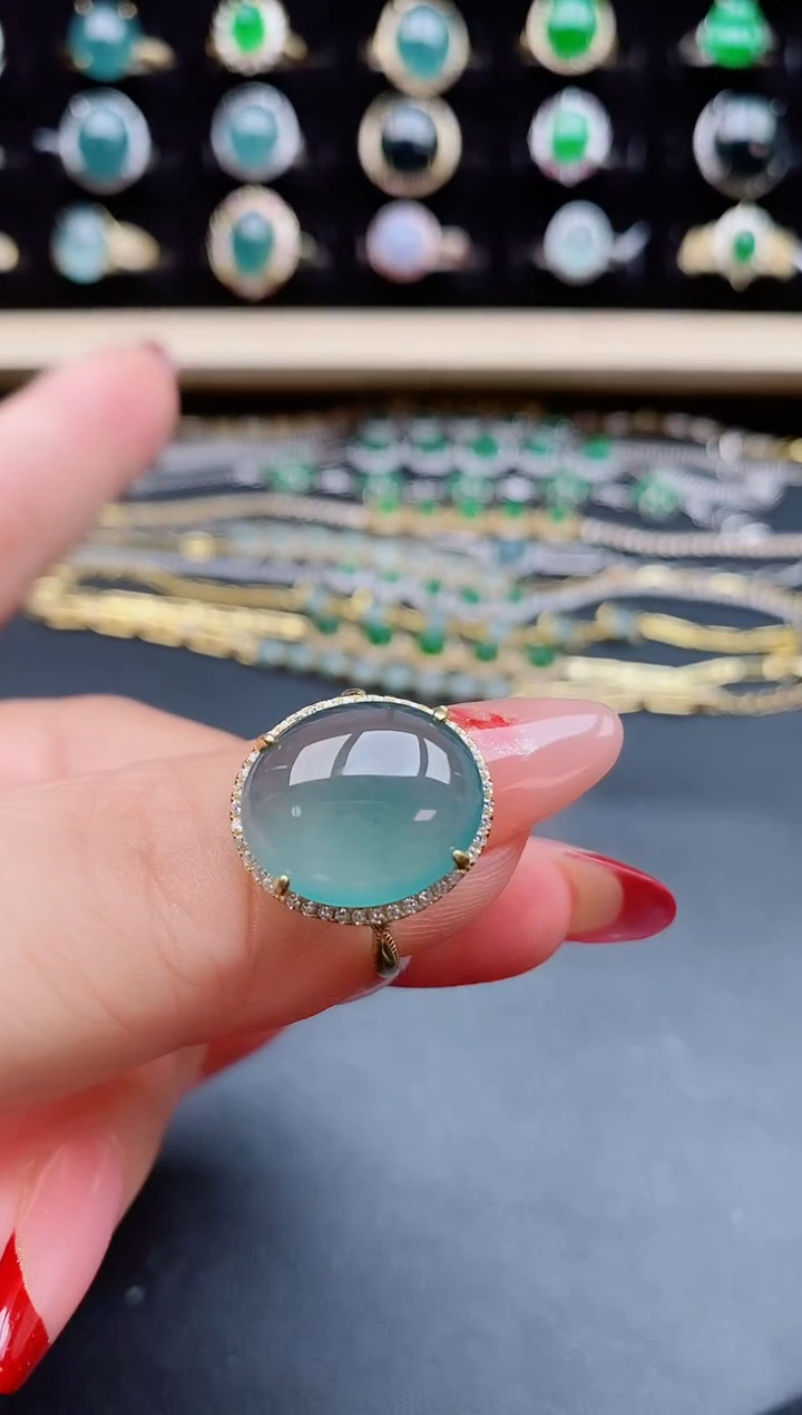 【闪购商品】翡翠戒指银S925镶嵌5080550