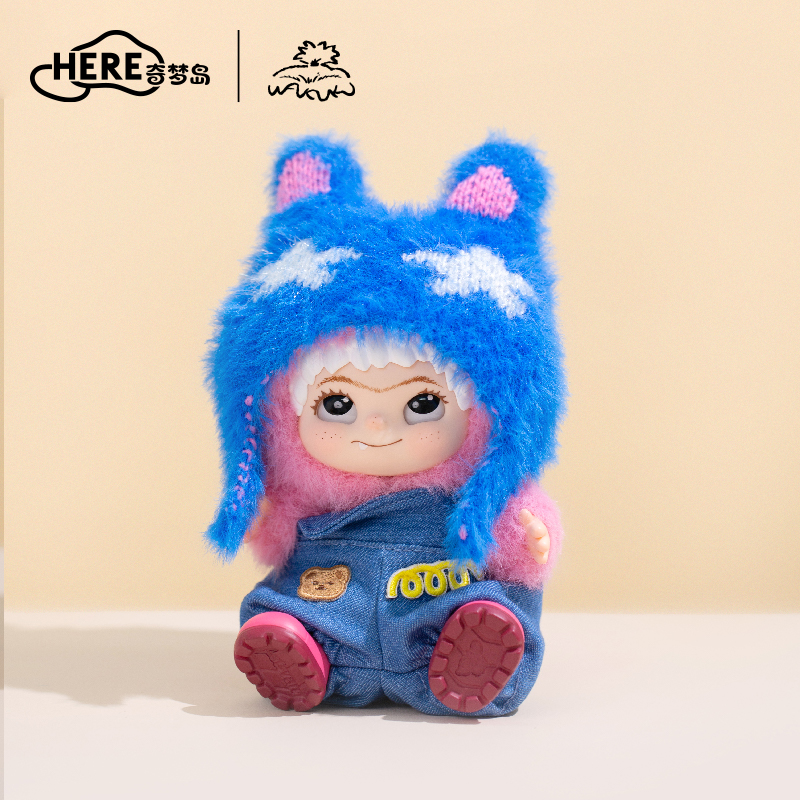 奇梦岛WAKUKU流星小熊背带裤娃衣-牛仔色