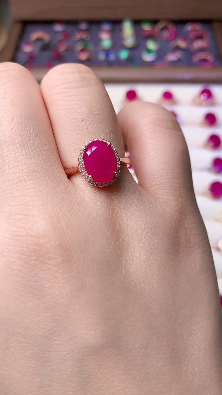 【闪购商品】红宝石戒指银S925镶嵌0000