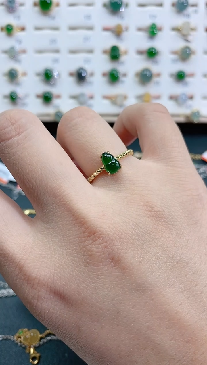 银S925镶嵌戒指翡翠天然翡翠