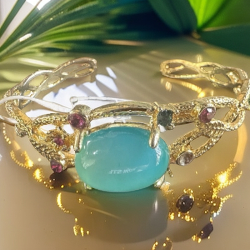 DMJ008 天空蓝蛋面手镯