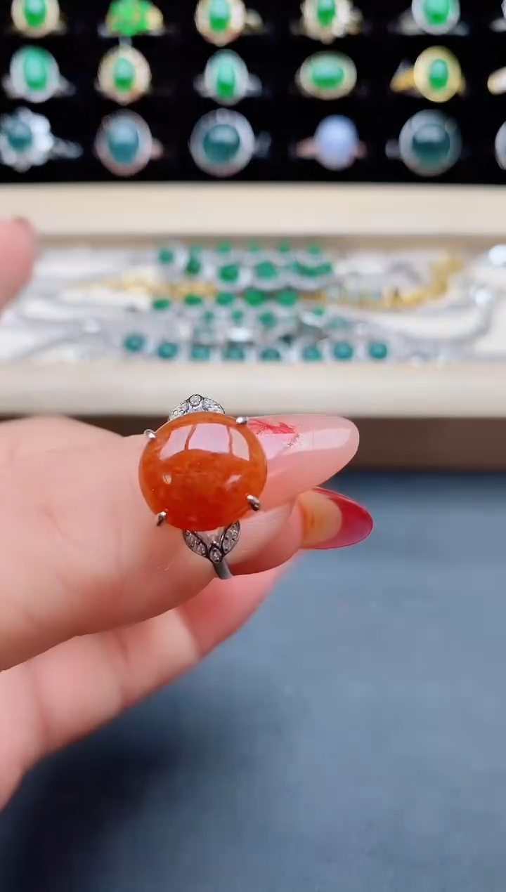 【闪购商品】翡翠戒指银S925镶嵌850805