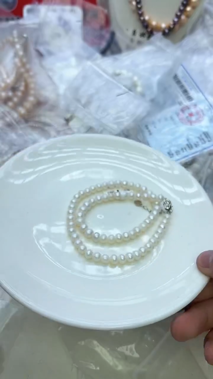 未镶嵌项链淡水珍珠白色系小米项链