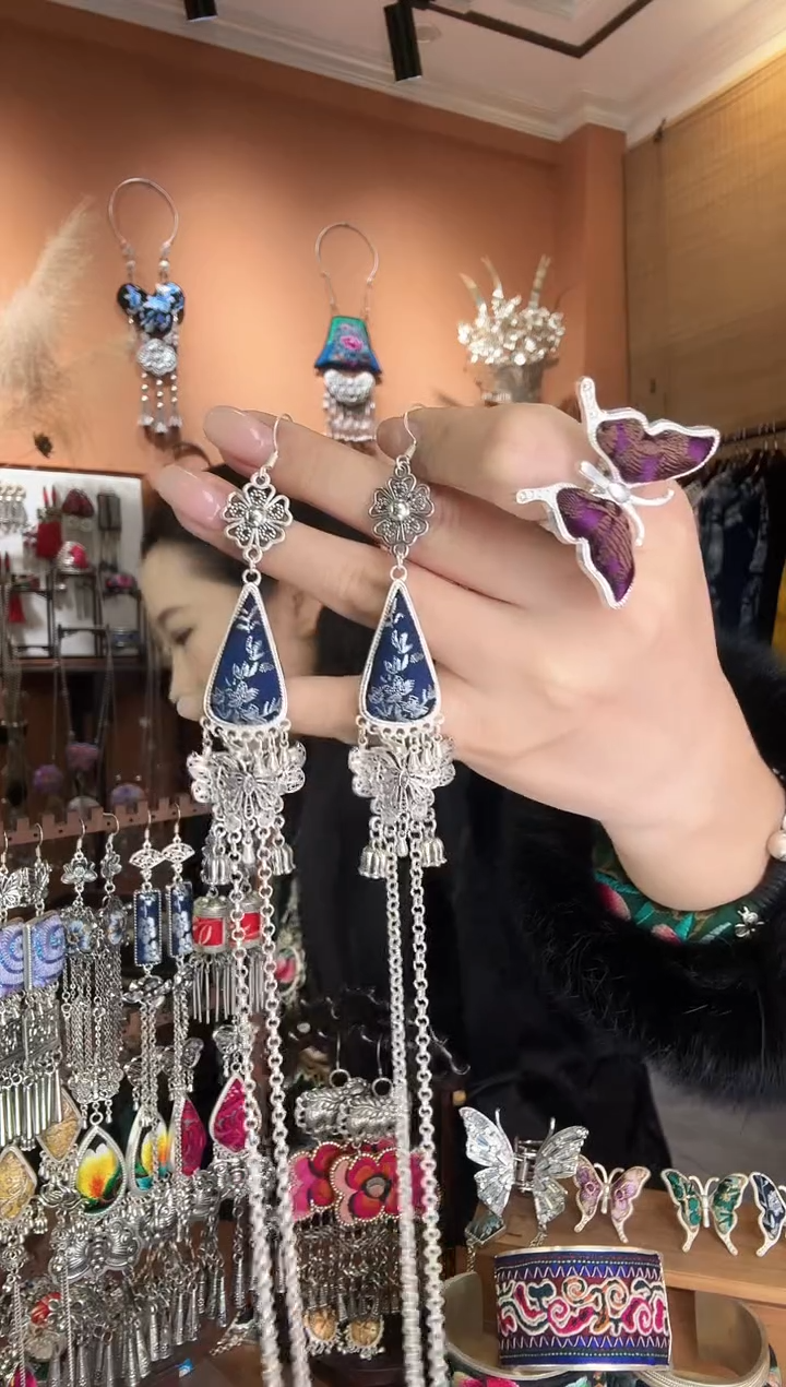 刺绣纯手工民族风耳环