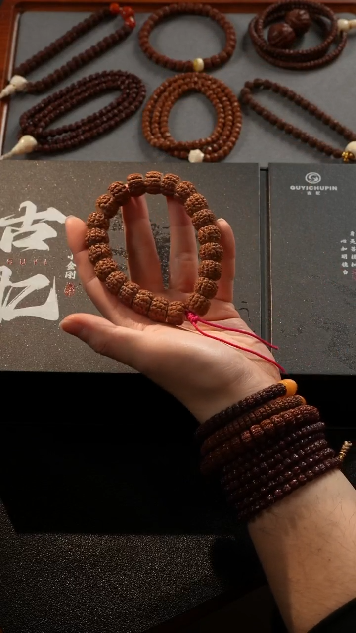 手串金刚菩提碧根果六瓣单圈14mm＋