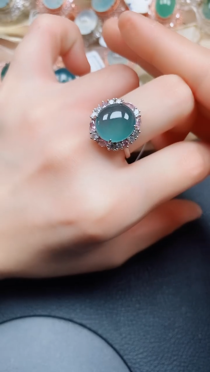 【闪购商品】翡翠戒指银S925镶嵌翡翠