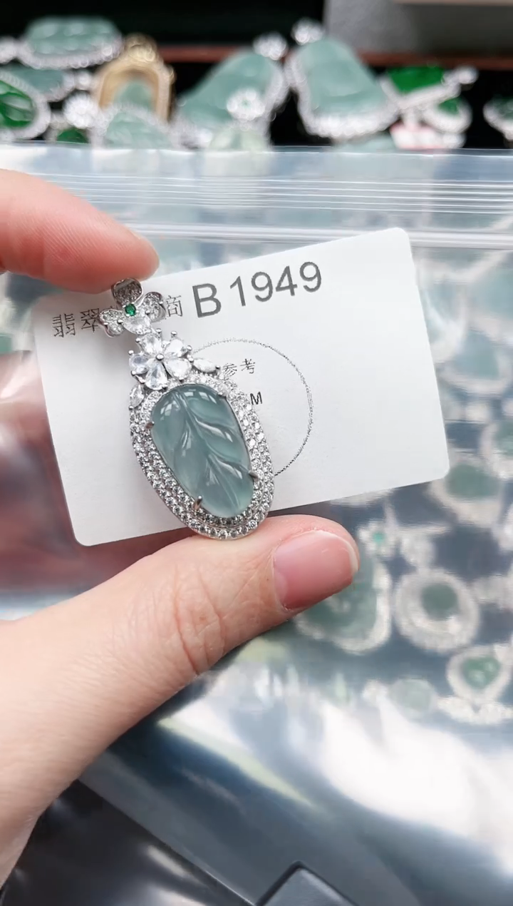 【闪购商品】翡翠颈饰未镶嵌赠皮绳1949