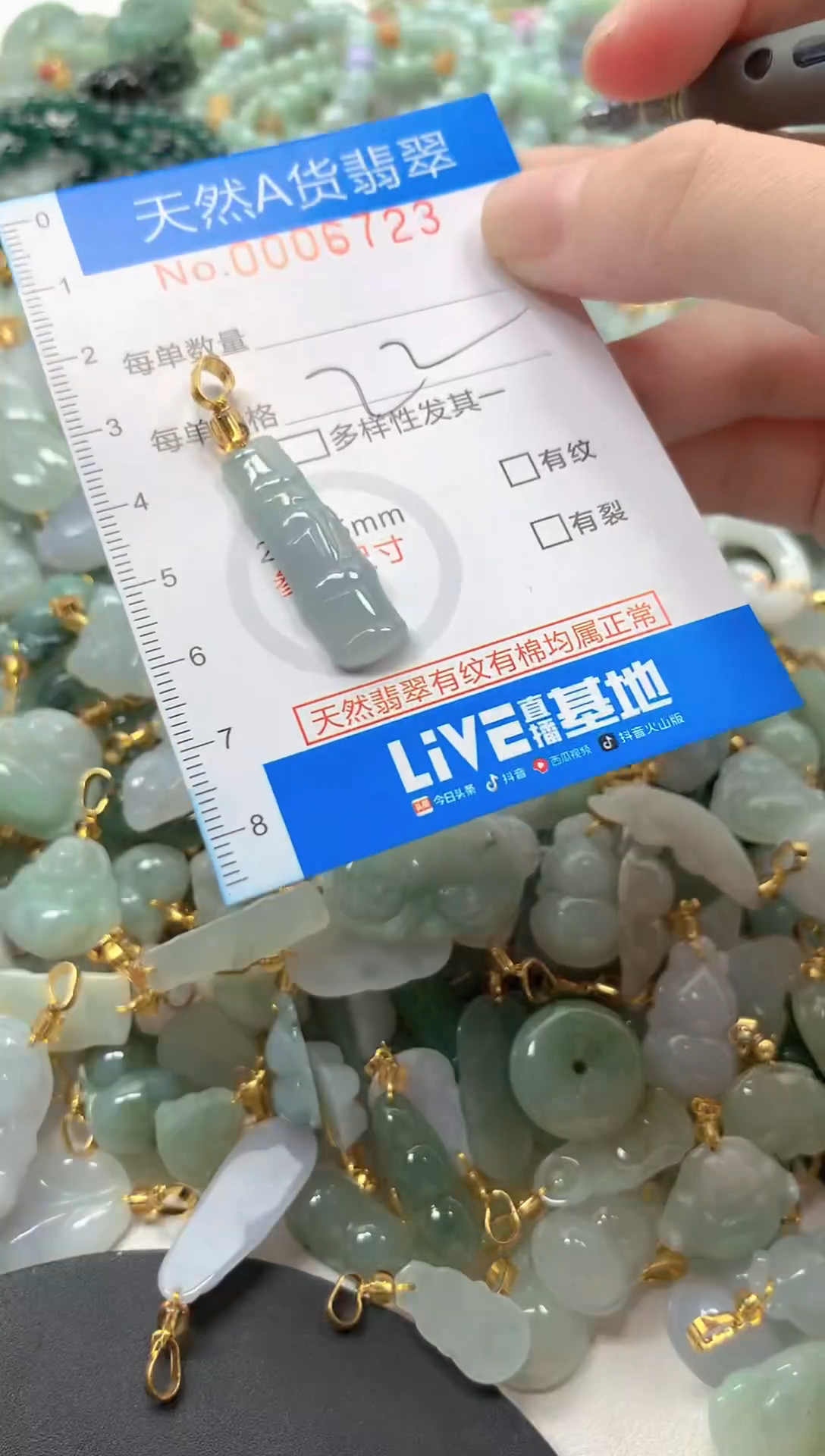 颈饰未镶嵌翡翠净货挂件-6723