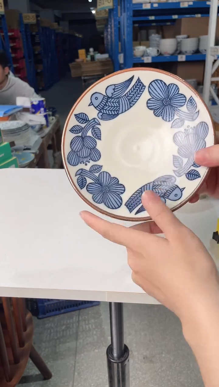 陶瓷复古蓝鸟6.3英寸盘