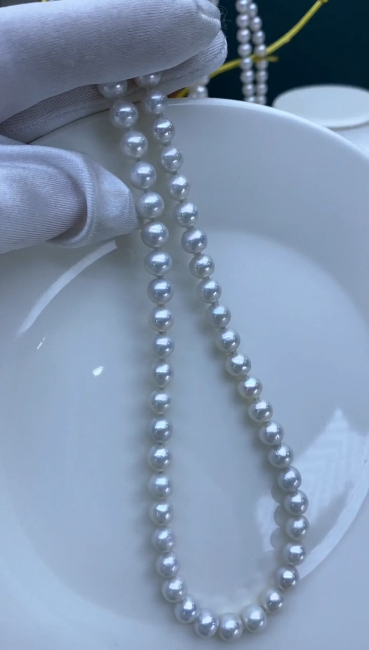 【闪购商品】淡水珍珠项链银S925镶嵌7.5-8.5