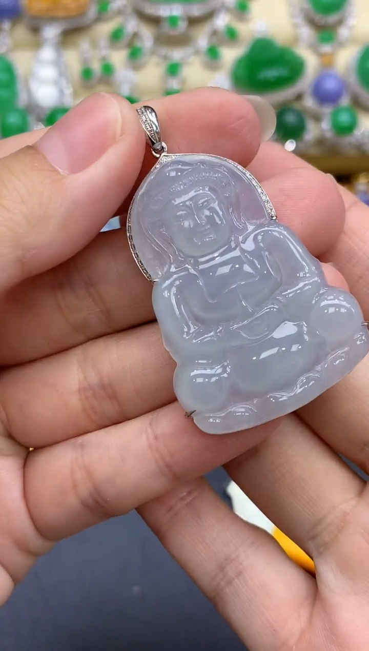 颈饰18K金镶嵌翡翠398-中国好珍宝