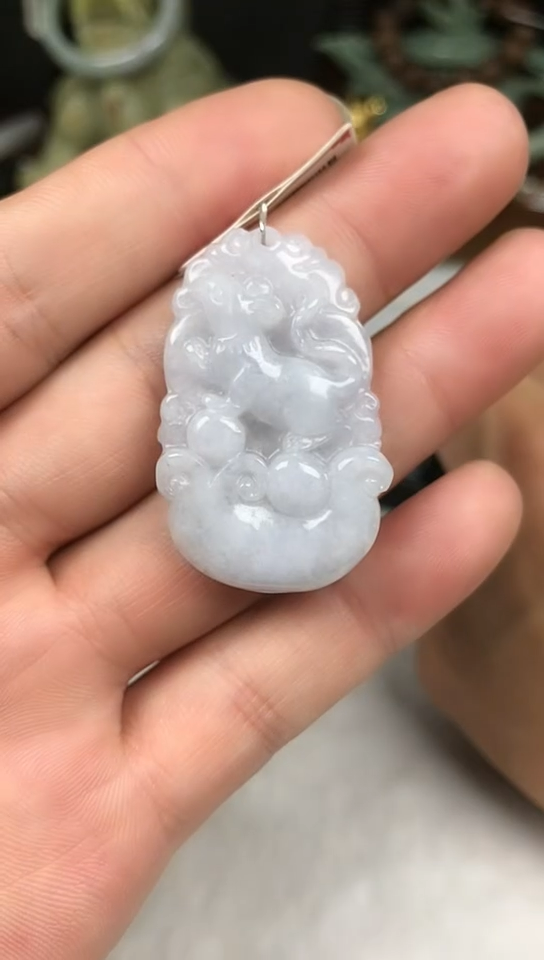 未镶嵌挂件翡翠生肖鼠