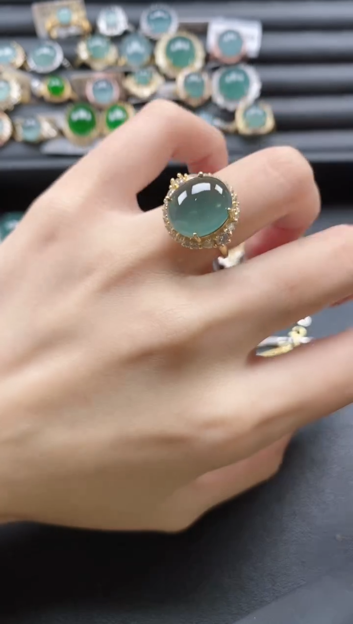 【闪购商品】翡翠戒指银S925镶嵌51511