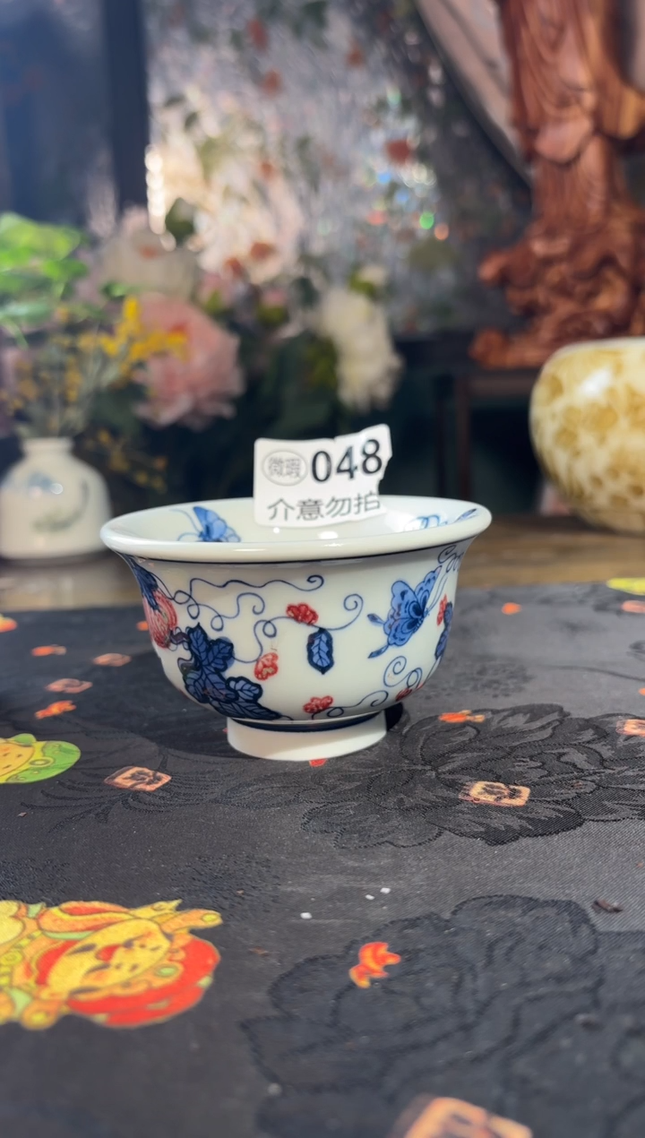 瓷孤品福利青花手绘西瓜压手