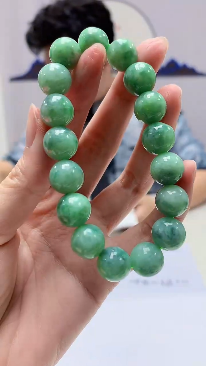 【闪购商品】定制翡翠未镶嵌4688zm-毛货手串83