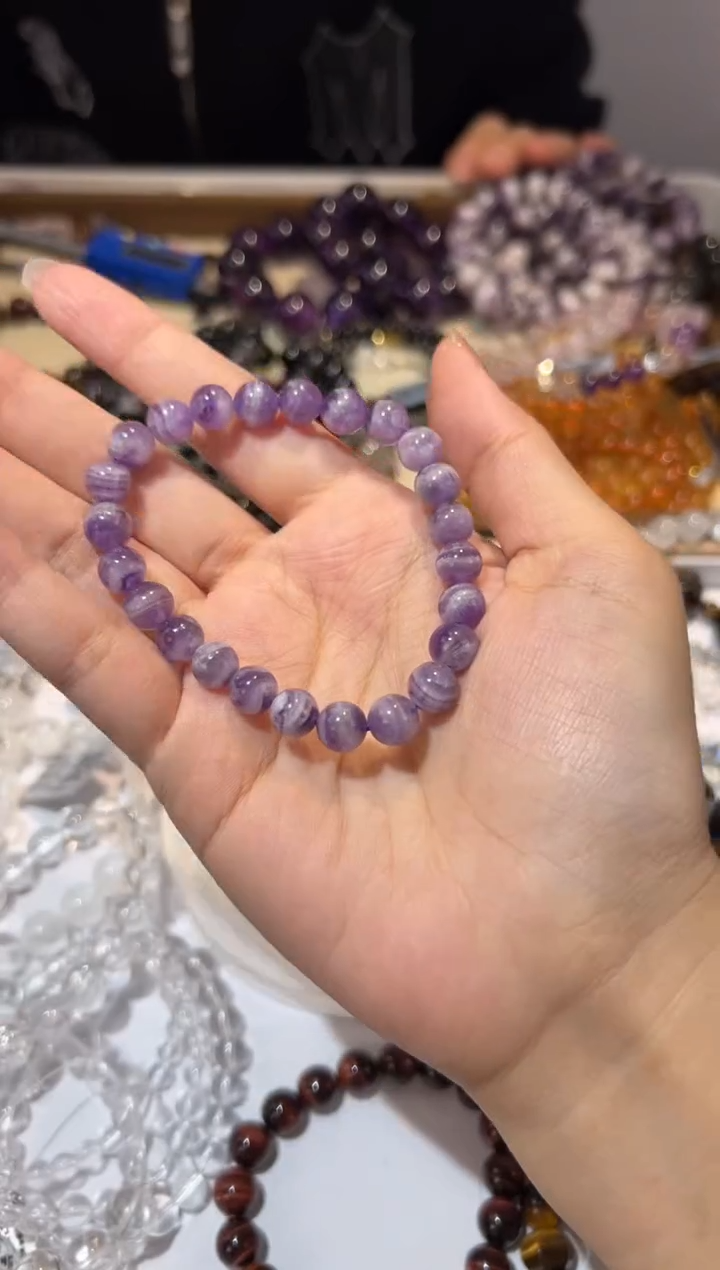 【闪购商品】水晶手链未镶嵌8mm梦幻紫水晶
