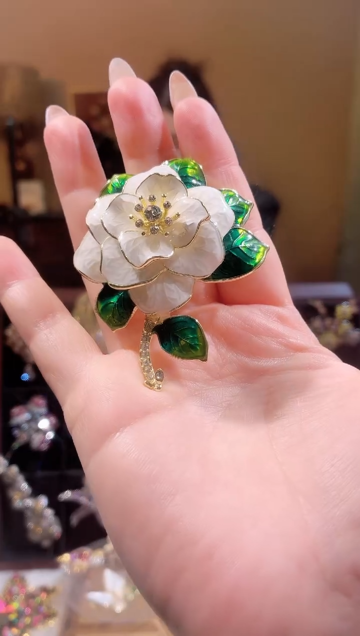 合成立方氧化锆铜合金国风山茶花