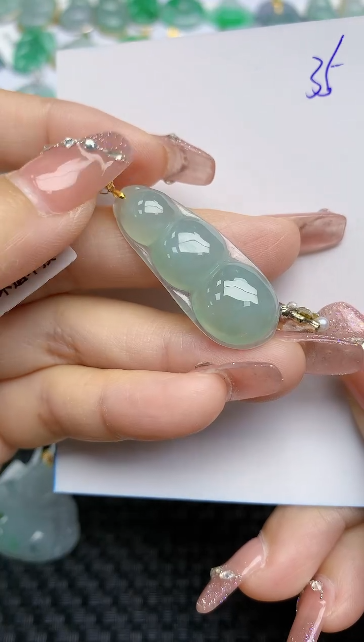 【闪购商品】翡翠颈饰18K金镶嵌天然A货翡翠 35