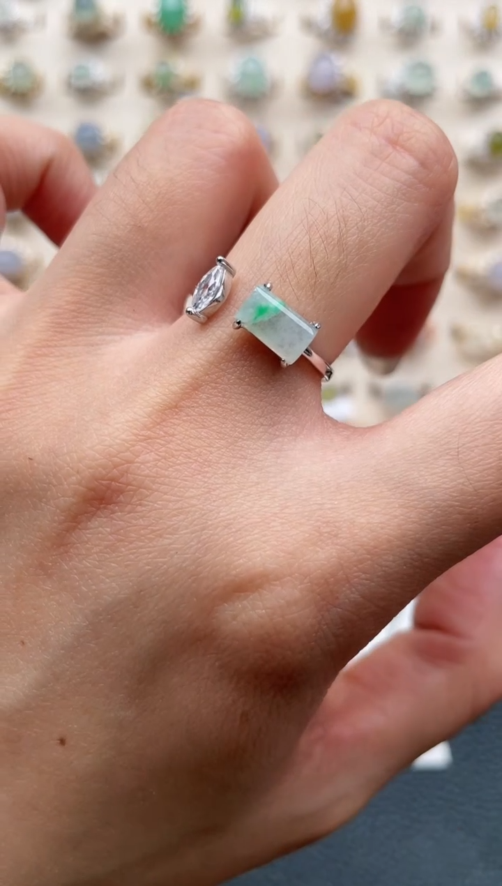 【闪购商品】翡翠戒指银S925镶嵌1111