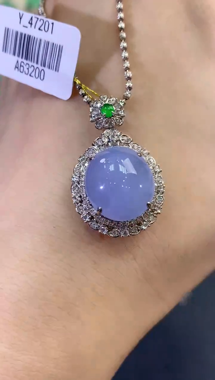 【闪购商品】翡翠吊坠(不含链)18K金镶嵌C141     有色差