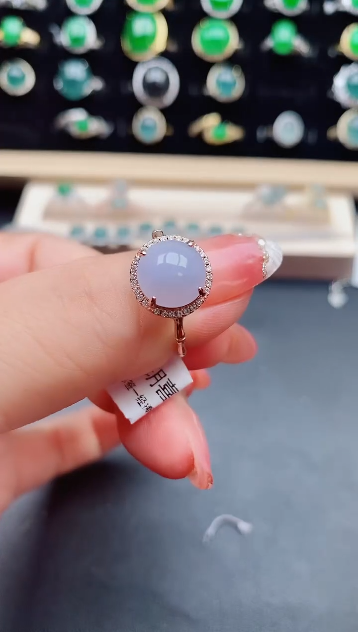 【闪购商品】翡翠戒指银S925镶嵌80800