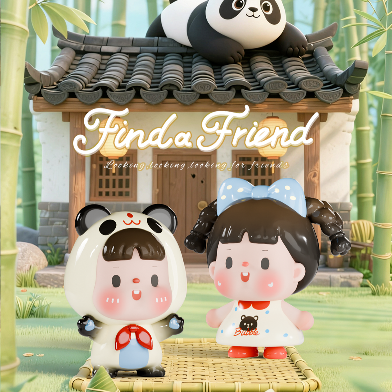 【NONO拆盒】BUBBLE找朋友系列mini盲盒潮玩萌粒摆件手办