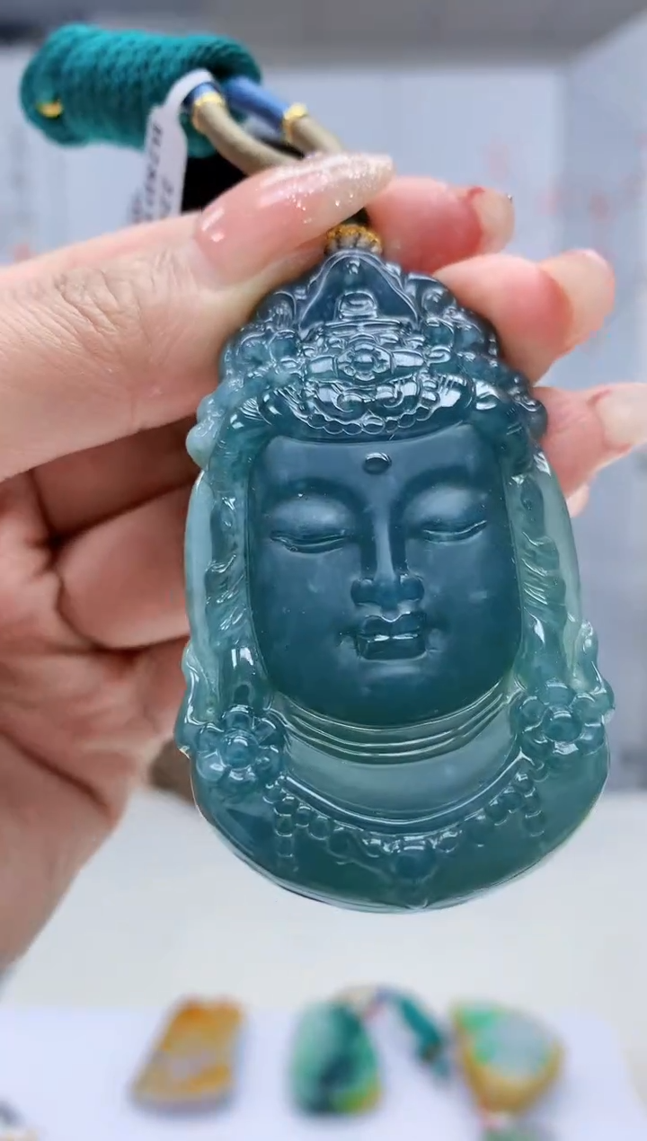 【闪购商品】定制翡翠未镶嵌4812MM-毛货挂件68