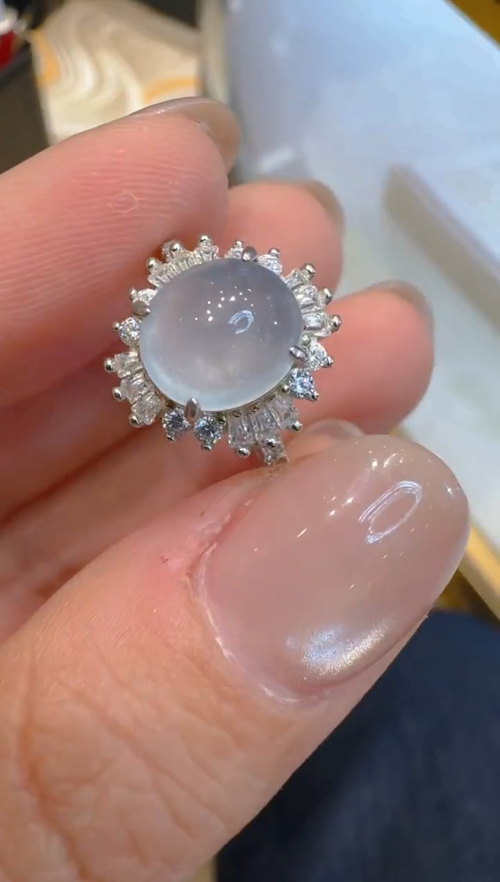 银S925镶嵌戒指翡翠多样性团购发一件