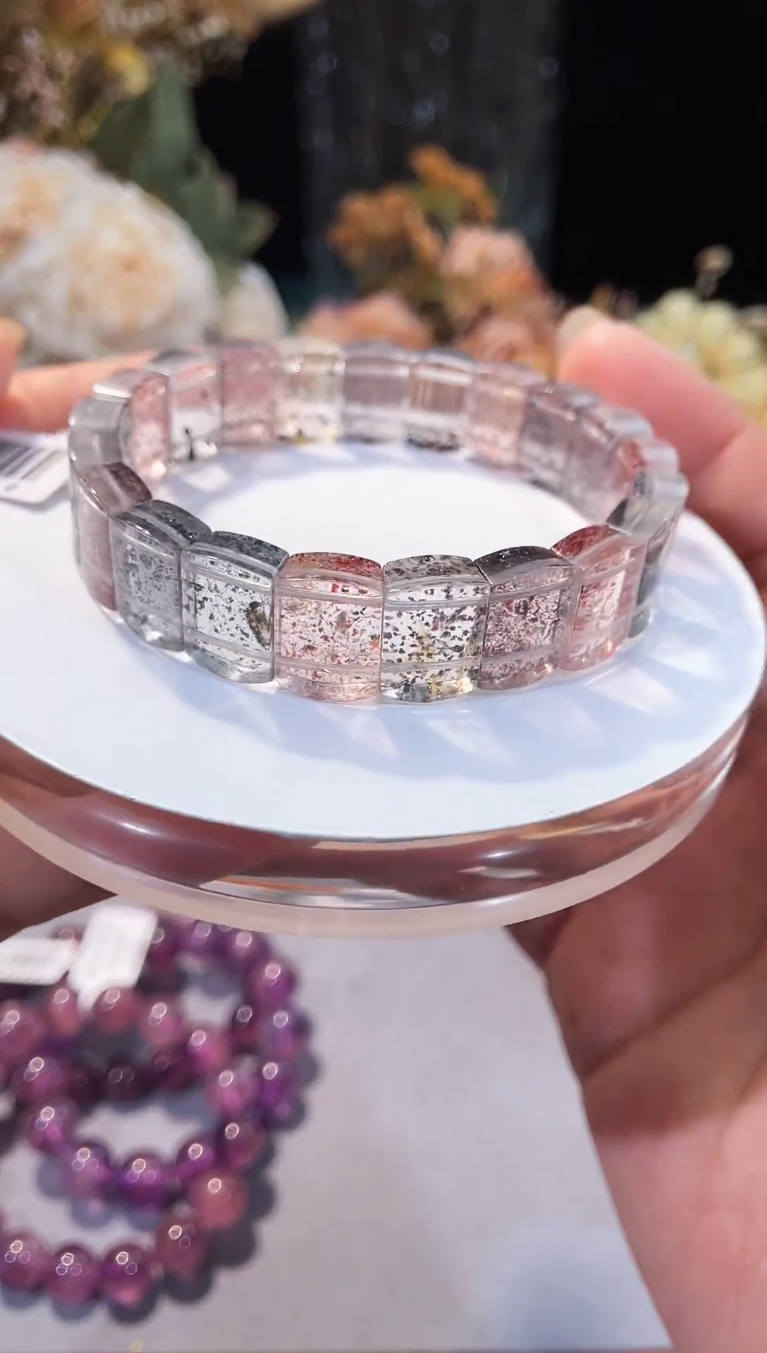 未镶嵌手串水晶黑红毒液手排单圈