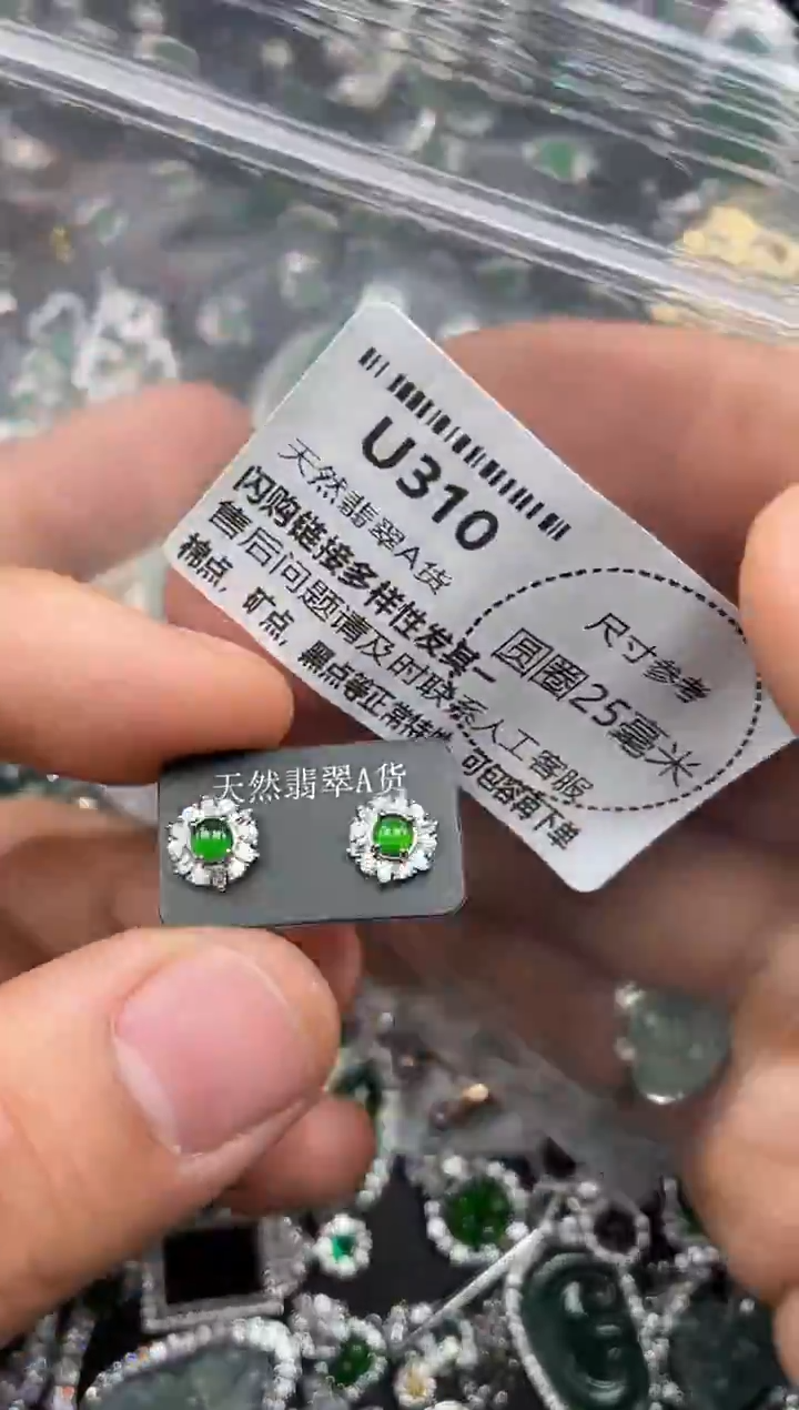 颈饰未镶嵌翡翠U310耳钉