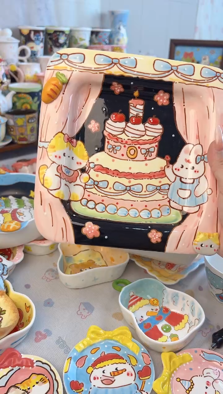 摆件陶景德镇陶瓷手绘微瑕