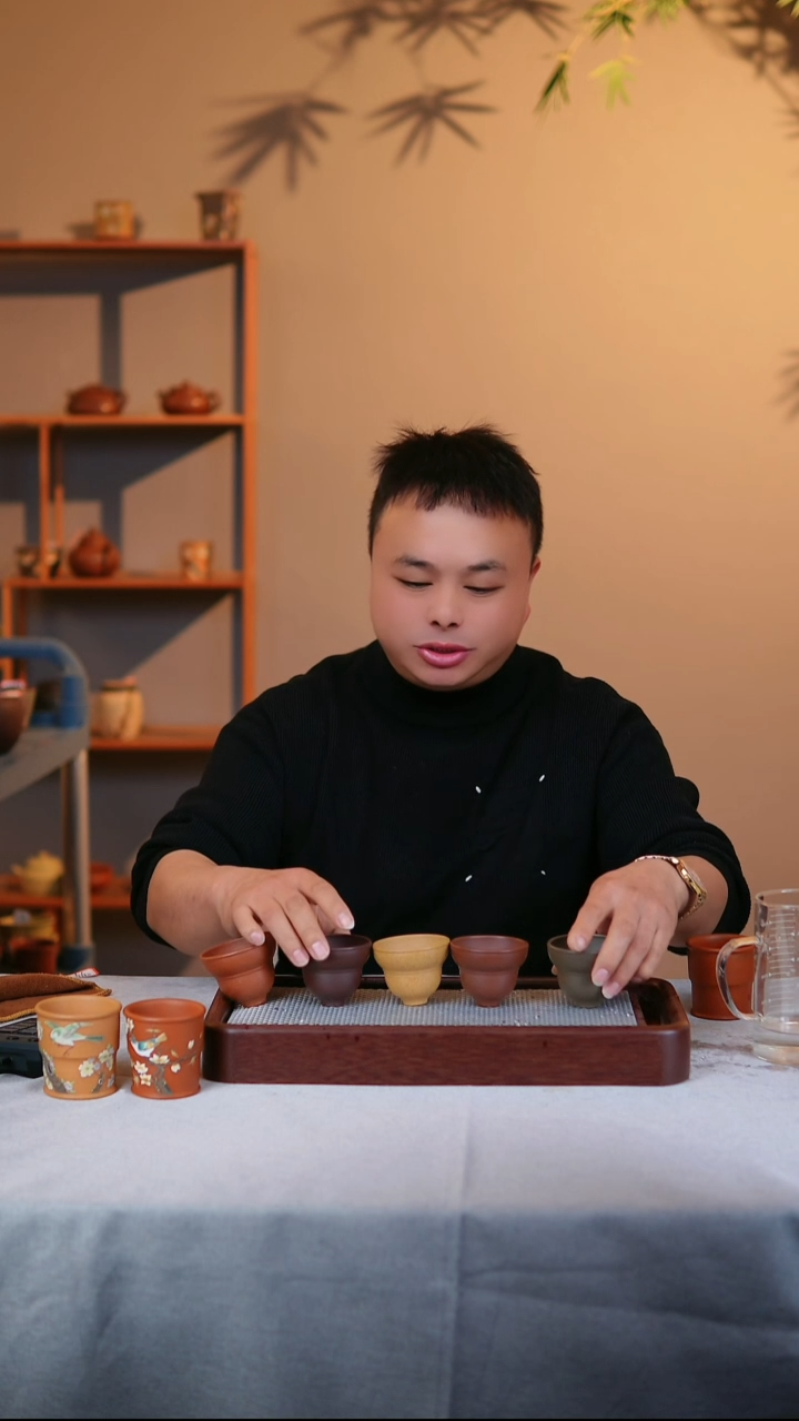 茶杯紫砂宜兴紫砂主人杯五福套装01110