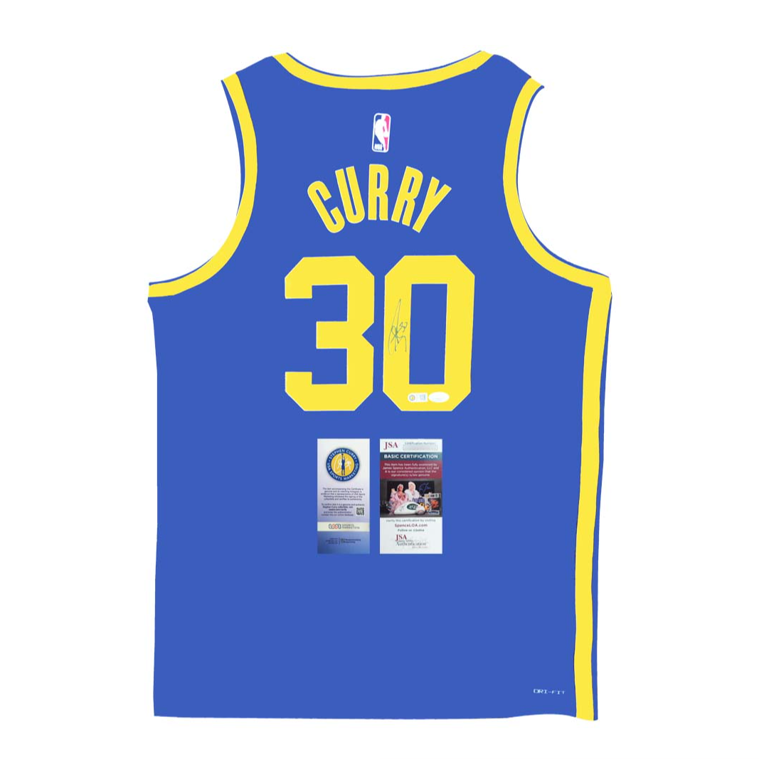 库里亲签勇士宣告蓝AU球衣礼盒收藏【铭人堂亲签球衣清清直播专属