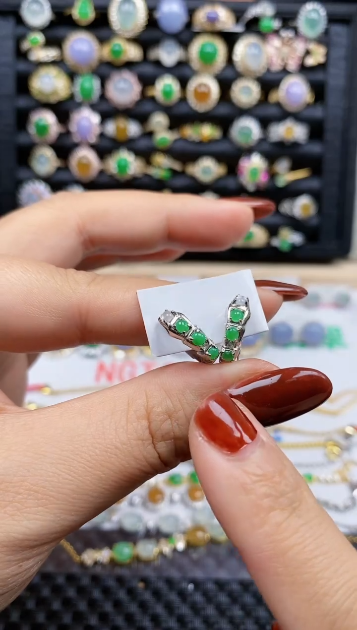 银S925镶嵌戒指翡翠294