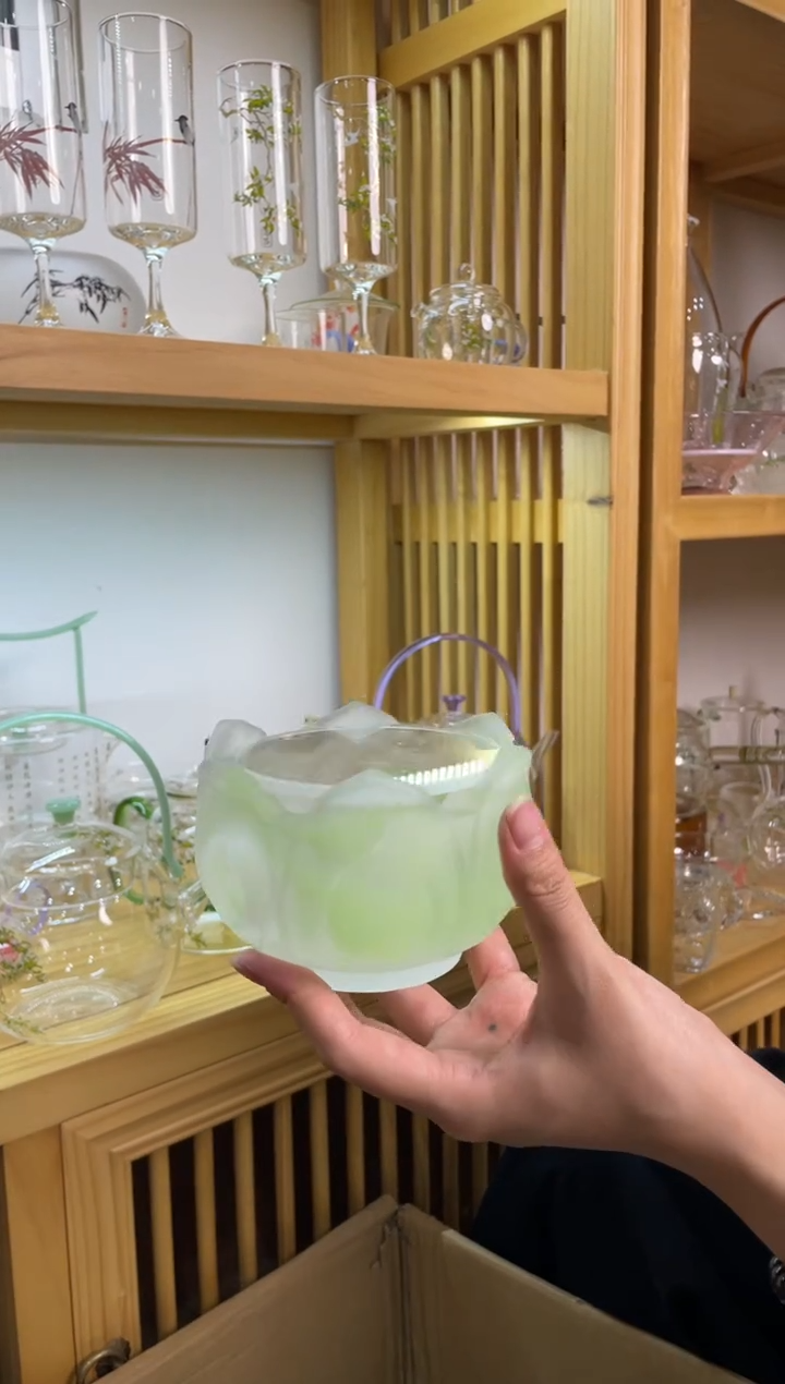 琉璃温茶器绿色莲花