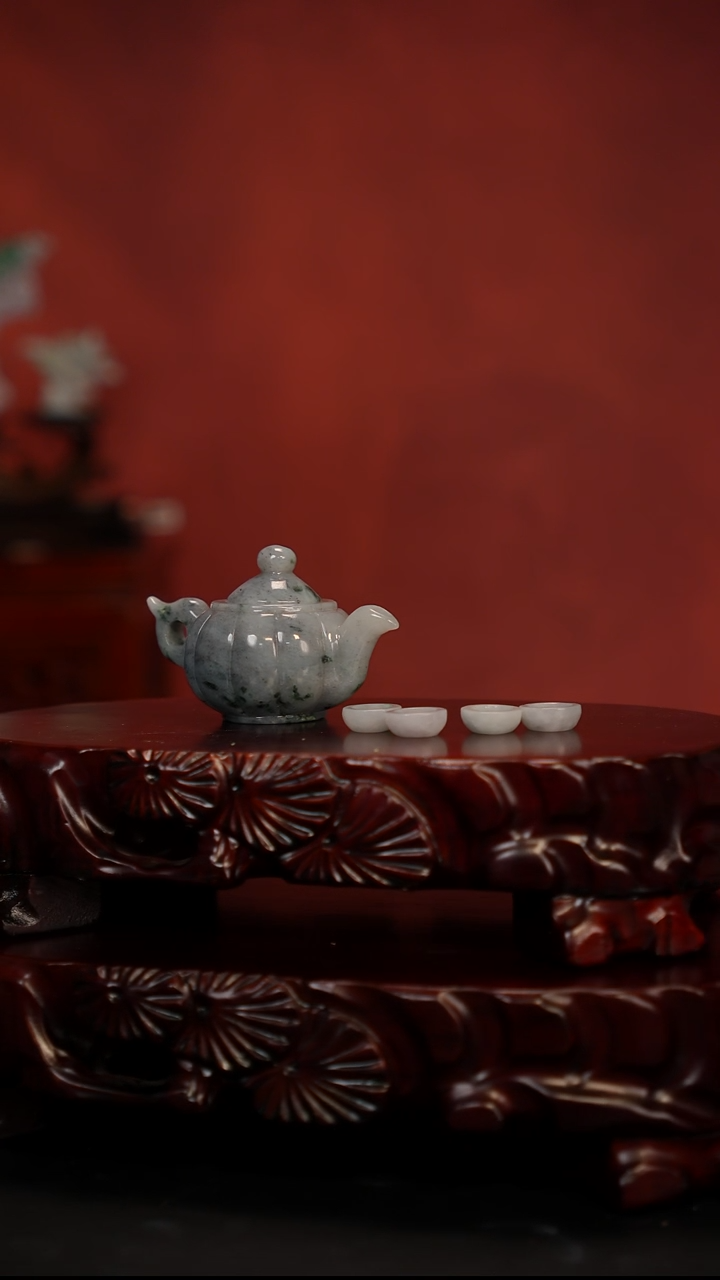 未镶嵌摆件翡翠茶壶