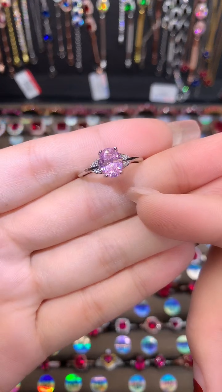 【闪购商品】蓝宝石戒指银S925镶嵌银色6.8