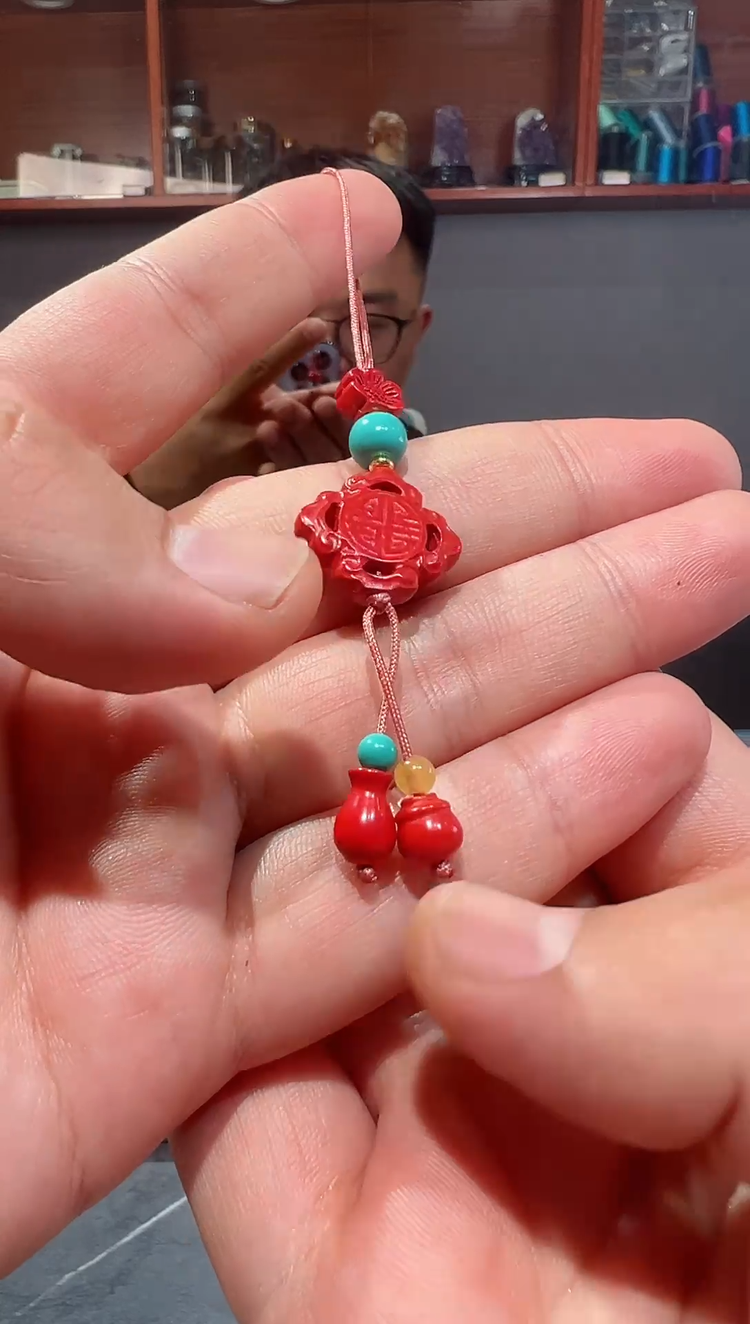 天然辰砂发一件6.5