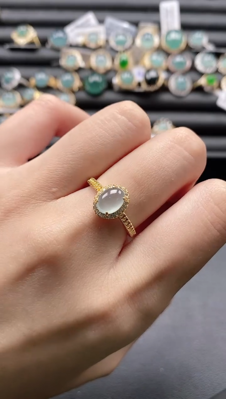 【闪购商品】翡翠戒指银S925镶嵌1111-