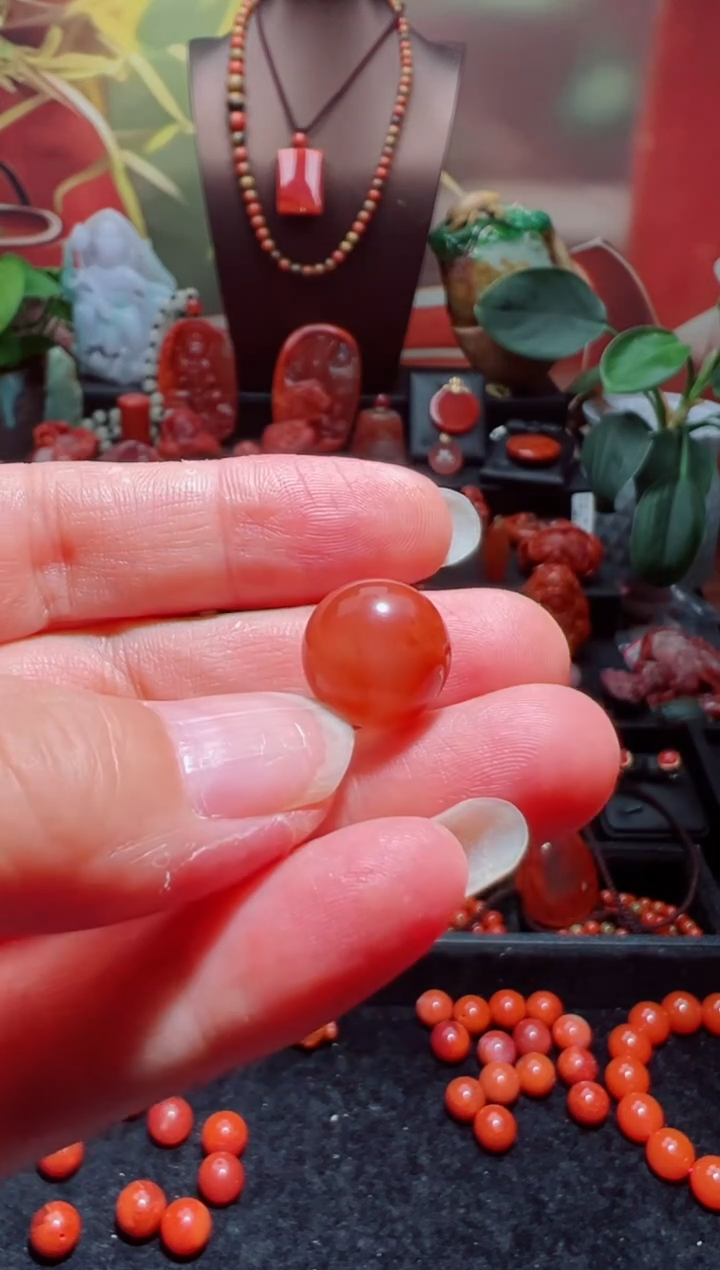 未镶嵌单珠南红玛瑙单珠13.6mm