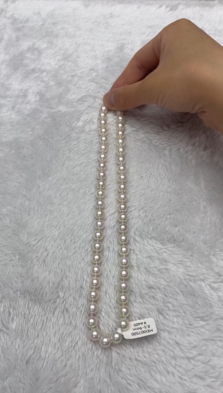 海水珍珠银S925镶嵌项链AK8.5-9mm（多样性发一）