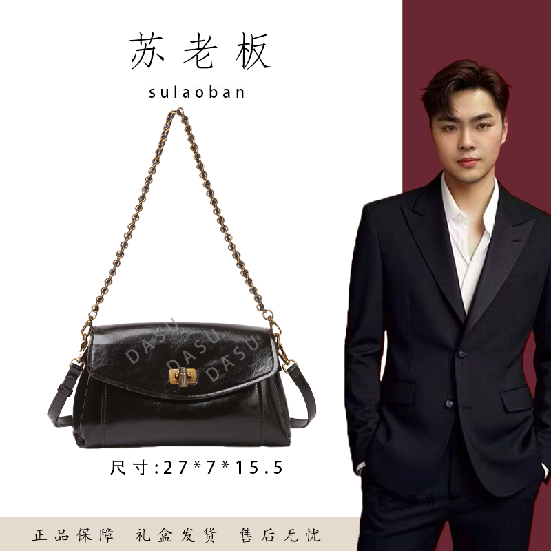 【苏总专属】SKL-5862-1-咖啡色女士时尚潮流气质小众腋下包斜挎包