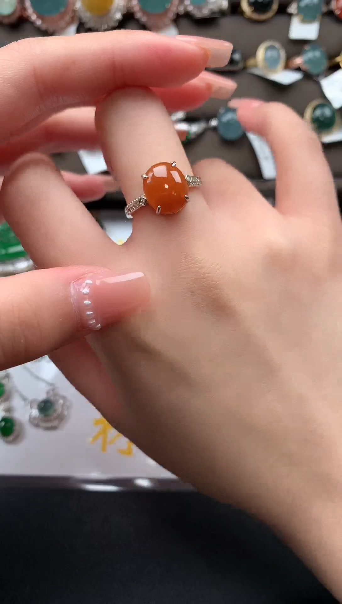 【闪购商品】翡翠戒指银S925镶嵌52141