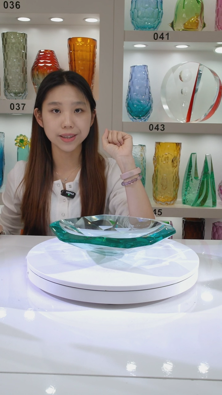 湖水绿水晶果盘1