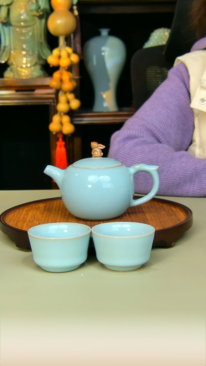 杯子陶手工壶加杯子全手工原矿天青