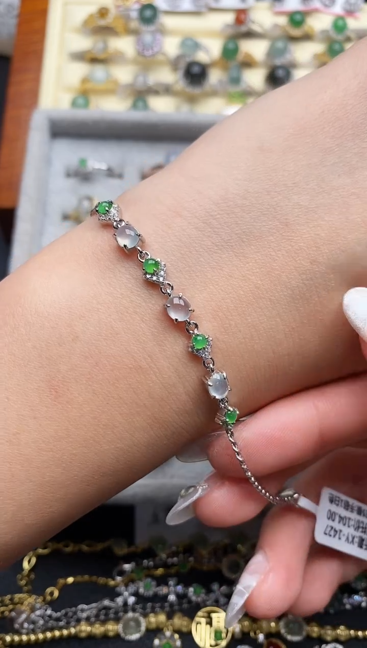 【闪购商品】翡翠戒指银S925镶嵌33333333+3