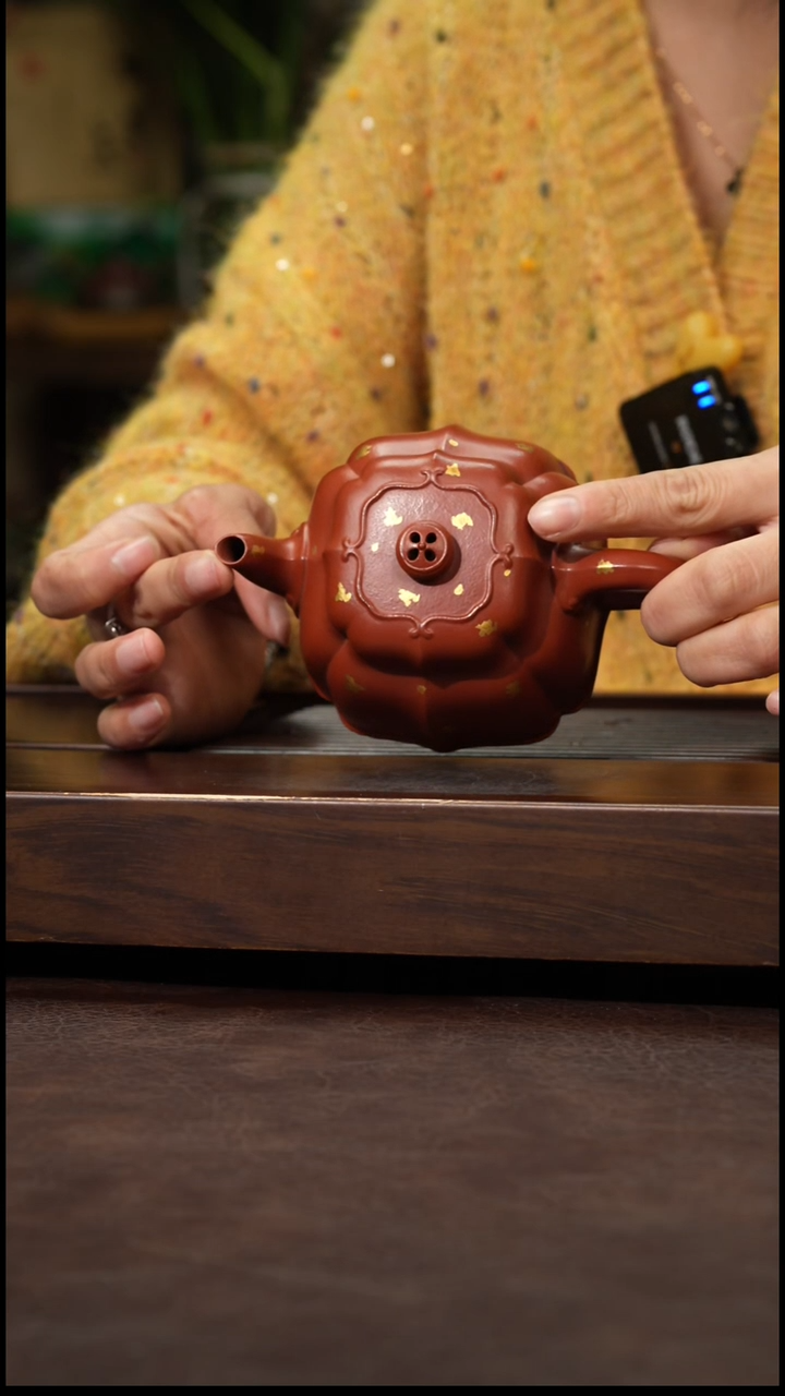 茶壶紫砂紫****来朱泥洒金鱼罩230cc左右