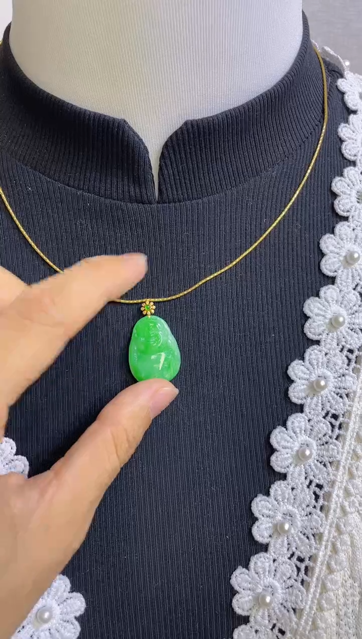 【闪购商品】翡翠吊坠(不含链)18K金镶嵌18K金镶嵌