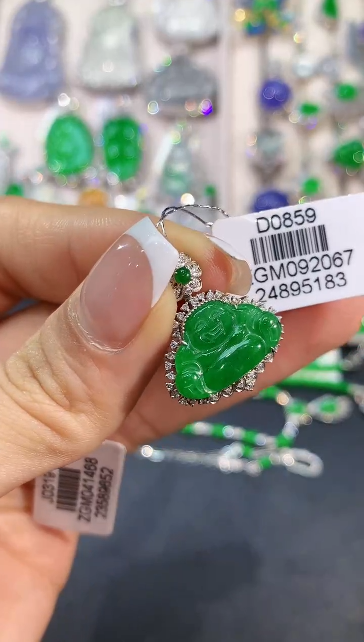 【闪购商品】翡翠18K金镶嵌吊坠(不含链)GM0859
